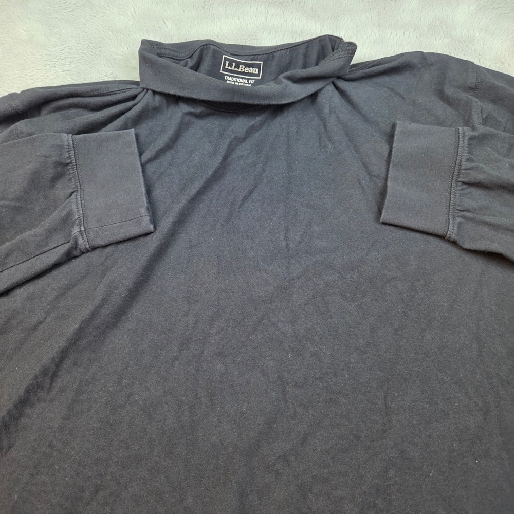 L.L. Bean Turtle Neck Men XL Traditional Fit Long Sleeve Solid Black 100% Cotton